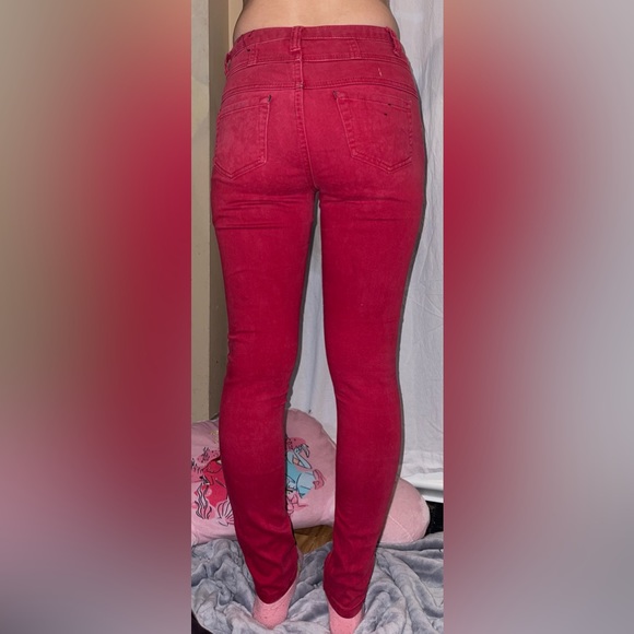 Red Skinny Jeans - Picture 2 of 3